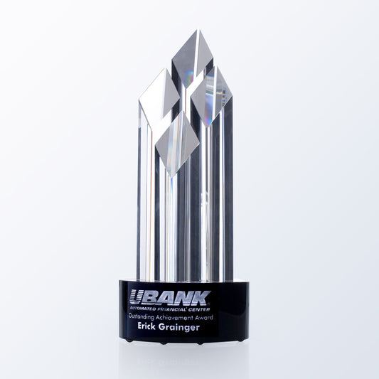 Executive Diamond Award w/ Black Crystal Round Base