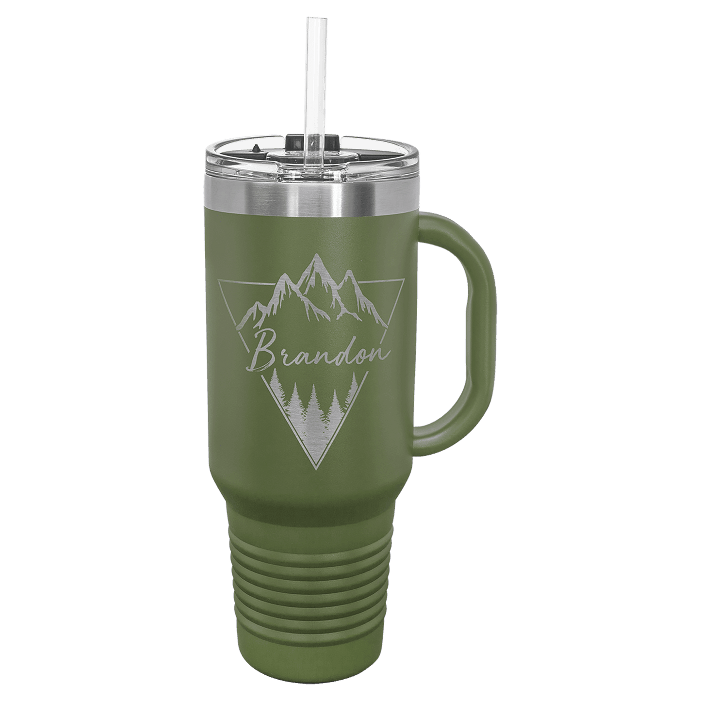 Polar Camel 40 oz. Travel Mug with Handle (Straw Included)