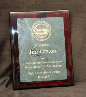 Rosewood Plaque w/marble front