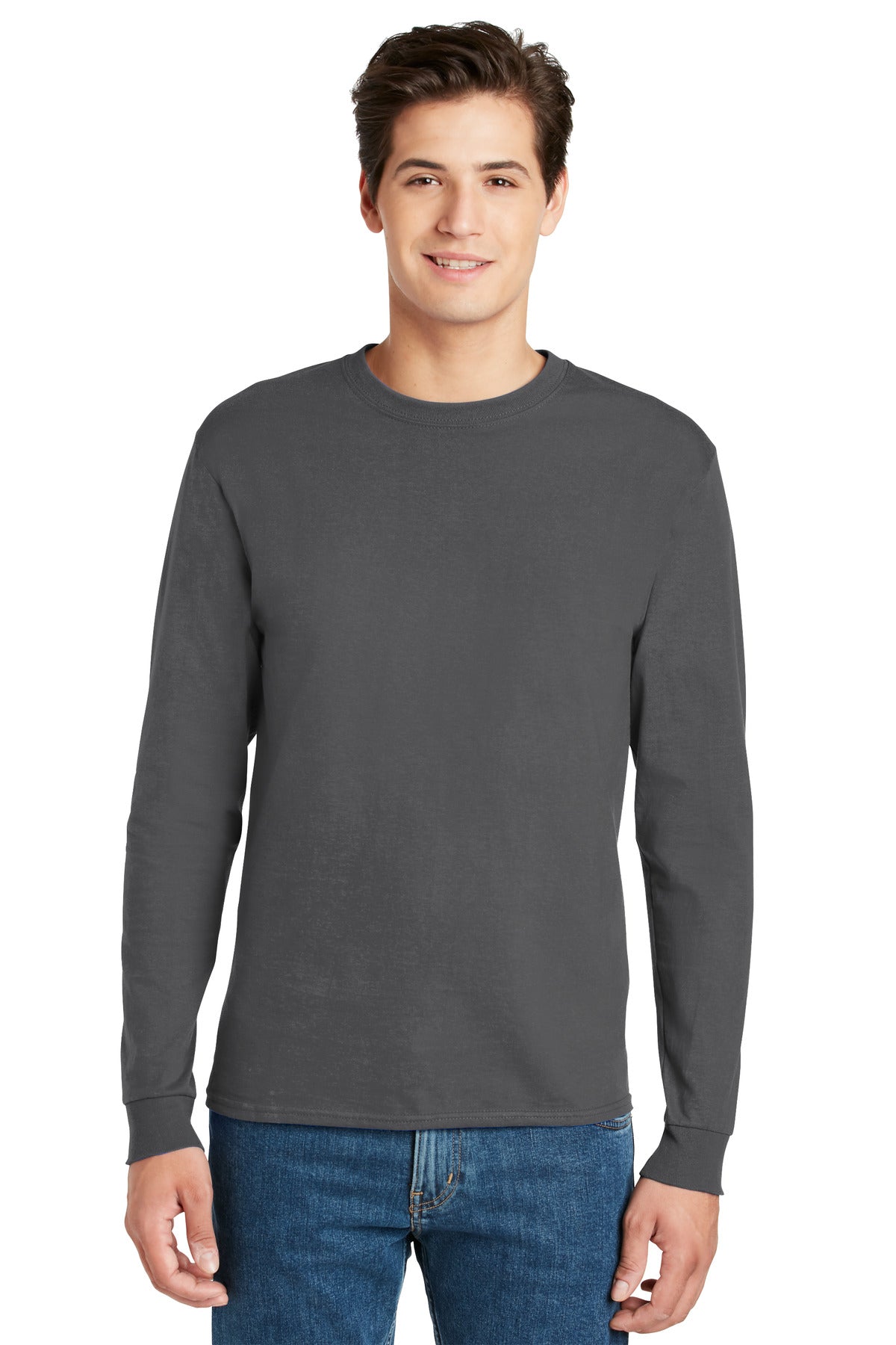 Hanes® - Authentic 100% Cotton Long Sleeve T-Shirt. 5586
