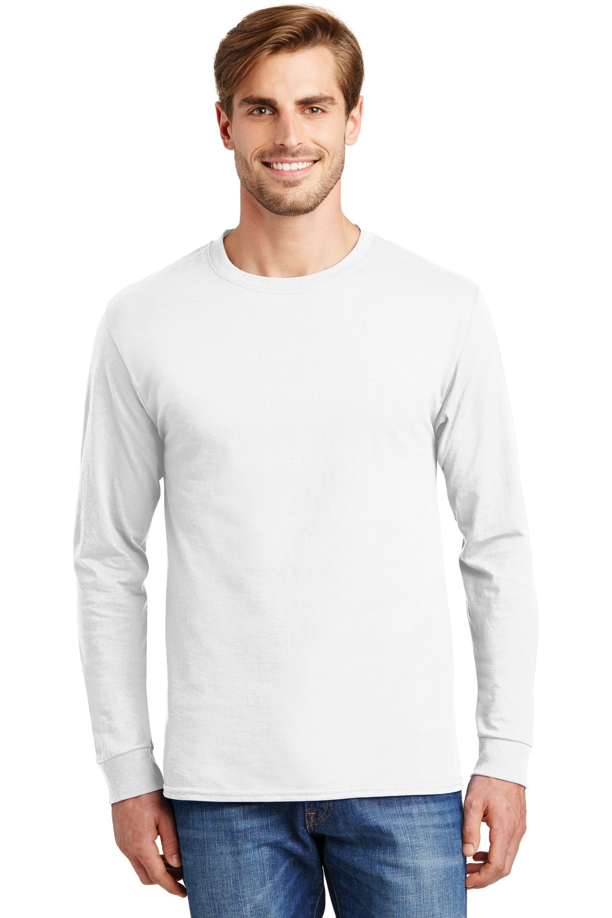 Hanes® - Authentic 100% Cotton Long Sleeve T-Shirt. 5586