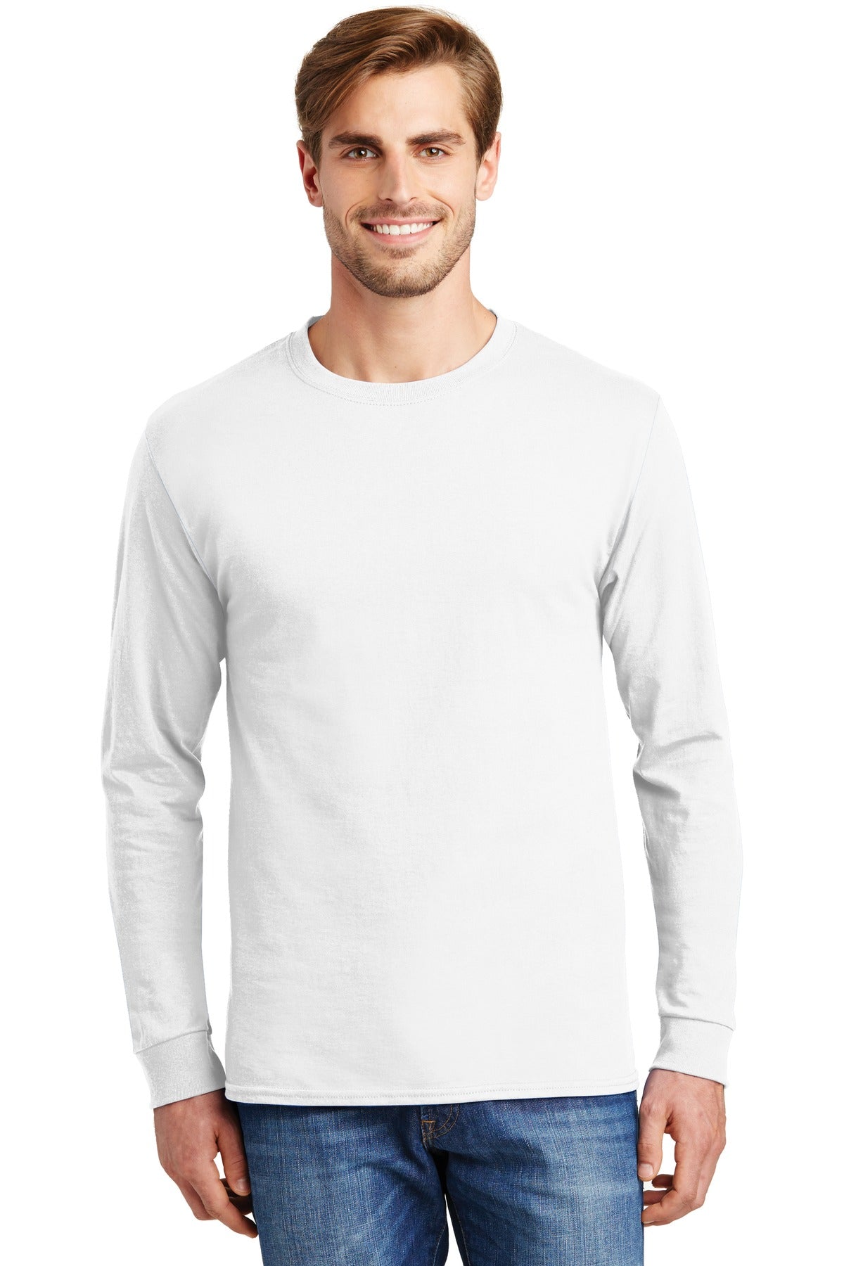 Hanes® - Authentic 100% Cotton Long Sleeve T-Shirt.  5586